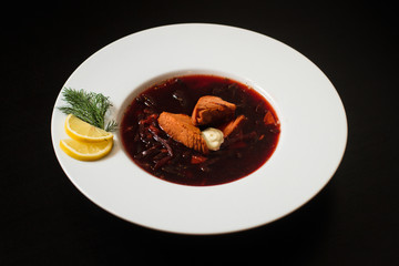 Goulash soup meal with meat