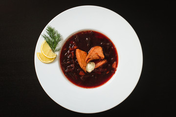 Goulash soup meal with meat