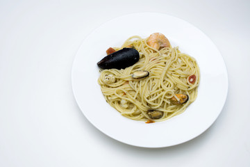 Seafood pasta dish