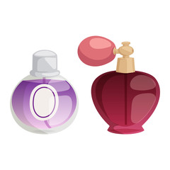 Perfume bottle vector set.