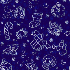 Christmas and New Year seamless pattern