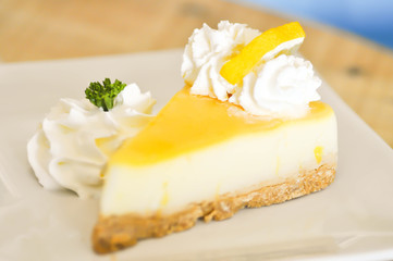 lemon cheese cake or  lemon cheese pie dish