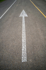 Arrow sign on the road