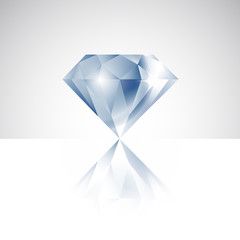 Vector isolated diamond with reflection
