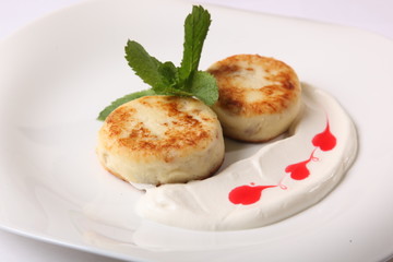 cheesecakes on white plate