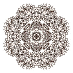 Abstract vector round lace design mandala