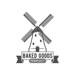 vintage retro bakery logo badge or label