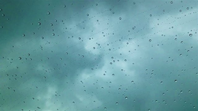 Close up raindrops on the glass