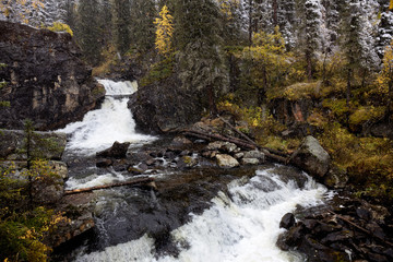 Waterfall in East Kazakhstan, Altai mountains