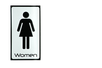 Woman restroom sign.