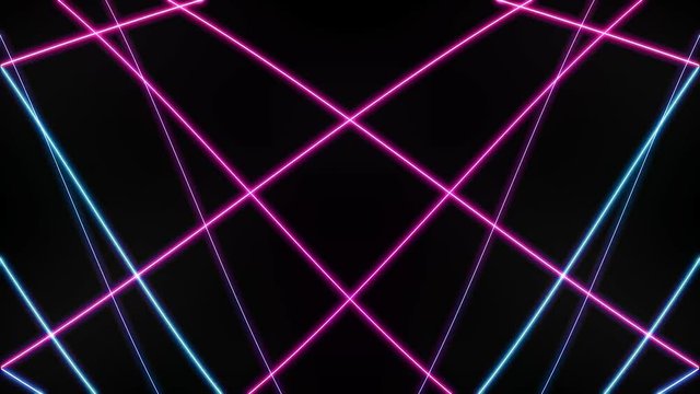 A 15 second loop of energetic lasers animating over black background.