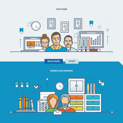 Concept of our team, workflow process, teamwork.