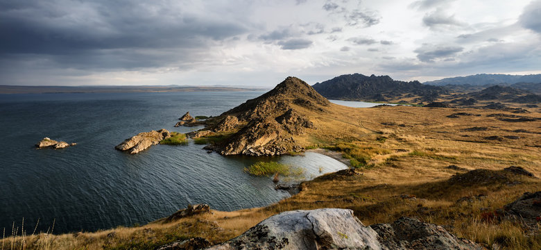 Bukhtarma lake in the Kazakhstan