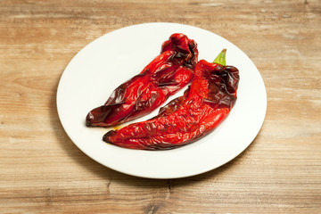 grilled vegetables peppers on plate