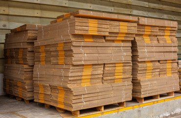 stack of box, waiting for delivery in a warehouse