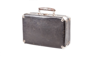 Vintage old suitcase isolated