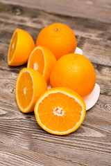 oranges fruit on wooden background