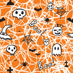 Materiał do szycia Halloween wzór, ręcznie rysowane ozdobny szablonu.