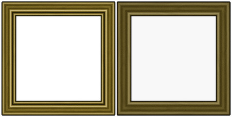 Fototapeta premium wooden frame isolated on white, set