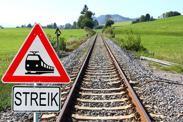 Obraz premium Streik bei der Deutschen Bahn