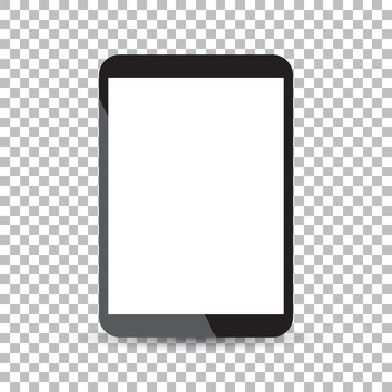 Tablet with white screen flat icon. Computer vector illustration on isolated background.