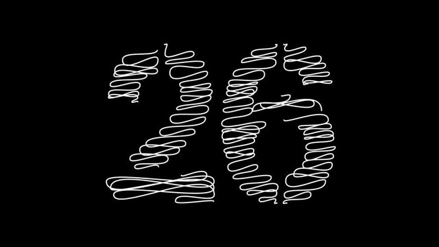 A 30 second countdown with white scribed numerics. HD 1080i.