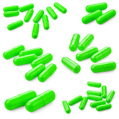 Set of green pills