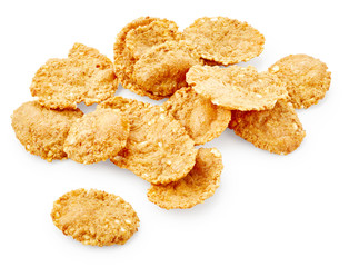 Cereal flakes isolated on white background