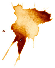 Coffee stains isolated on white background