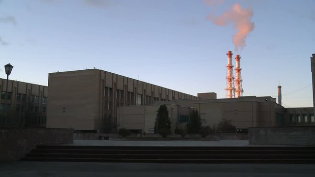 Smoke stacks of factory