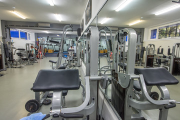 Modern gym interior with equipment
