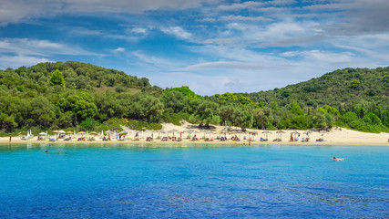 Fototapeta na wymiar Koukounaries Beach, Skiathos Island, Greece. It is one of the best Greek beaches.