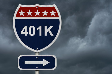American 401K Highway Road Sign