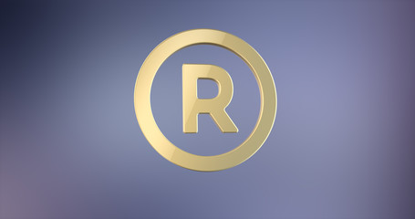 Registe Trademark Gold 3d Icon