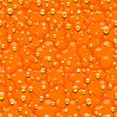 Orange seamless pattern with water drops