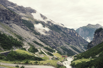 Landscape of Mountains and grass of South Tyrol In Italy