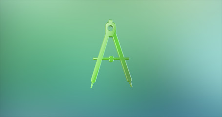 Engineer Architect Compass Color 3d Icon