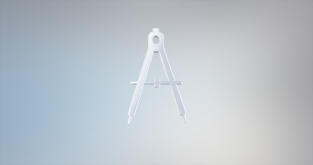 Engineer Architect Compass White 3d Icon