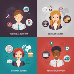 Illustrations for technical support and contact center