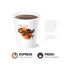 Card template with coffee cup, vector illustration