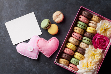 Colorful macaroons. Sweet macarons