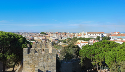 Fototapeta na wymiar Lisbon, Portugal. Saint George Castle. Landscape on the city center