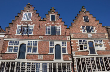 Facade of an old house in the center of Hoorn