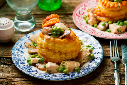 Chicken in a Puff Pastry Shell volauvent.