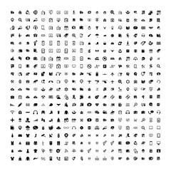 Set of 200 Universal Icons. Business, internet, web design.