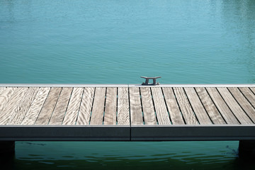 View of empty pier and lake