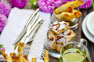 homemade cakes with tea