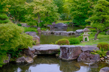 Fototapeta na wymiar Japanese garden in Himeji