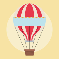 Hot air balloon icon. Carnival festival fair circus and celebration theme. Colorful design. Vector illustration