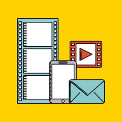 social media marketing line icons vector illustration design